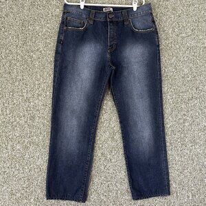 Rifle Jeans Mens 36x30 Blue Distressed Button Fly 90s Relaxed Contrast Stitching